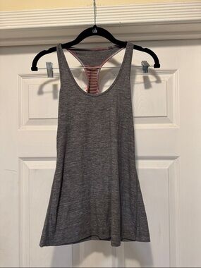 Lululemon Gray Racerback Tank Top with Strappy Back